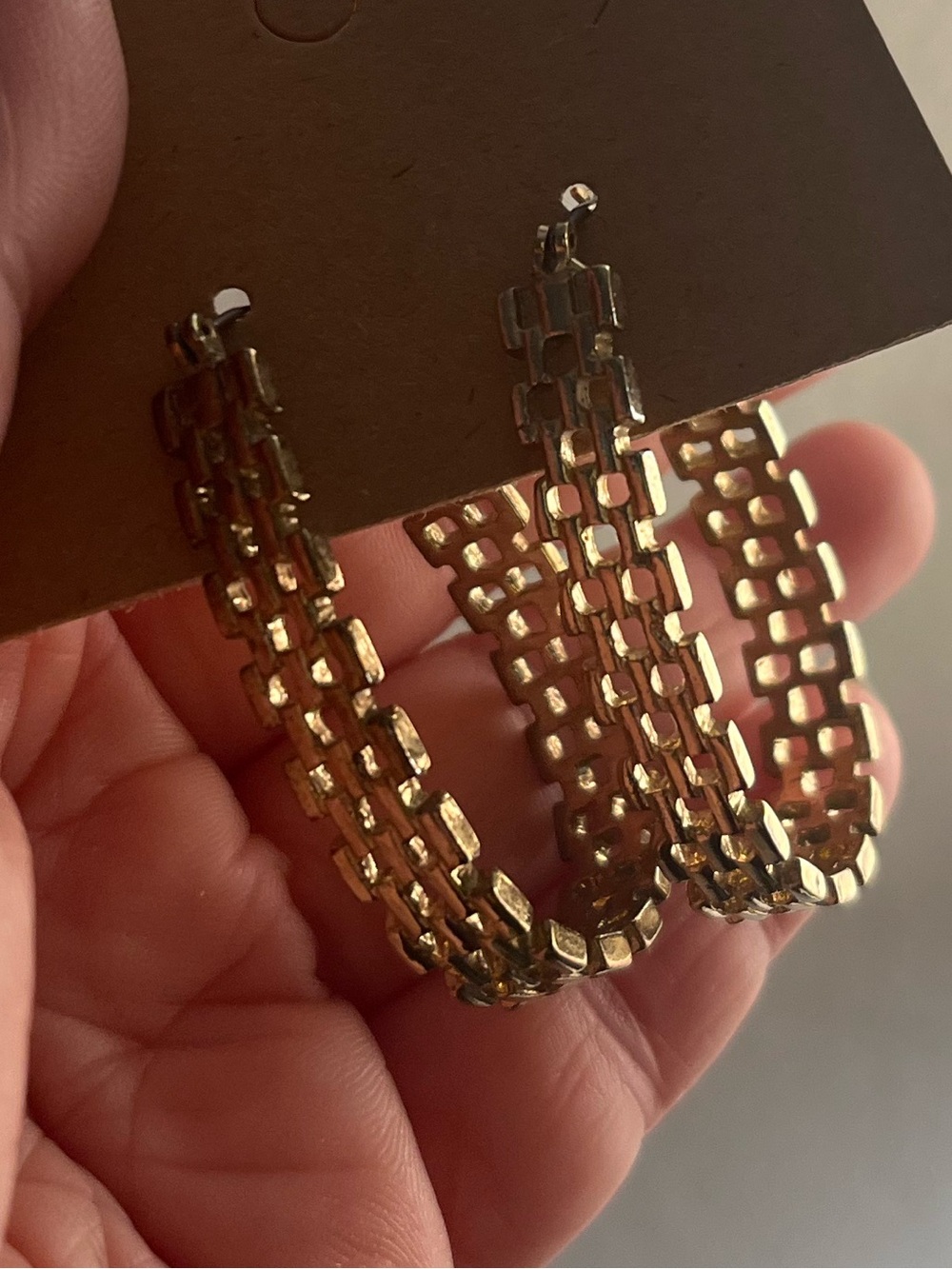 Gold-Tone Chain Link Hoop Earrings - Women Jewelry